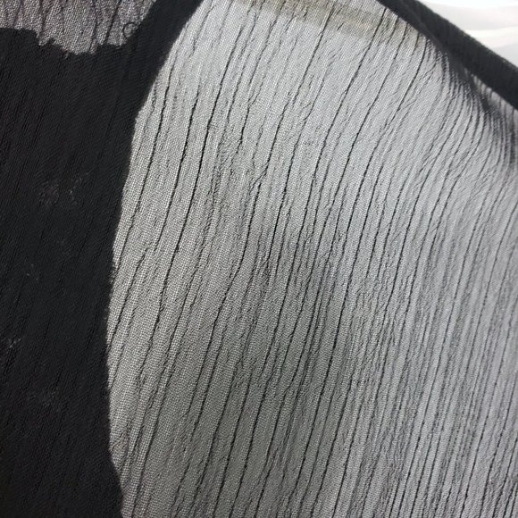 B Wear Women's Black Sheer Floral Short Sleeve Blouse Shirt Tank Top 1 Piece Set - Picture 11 of 14